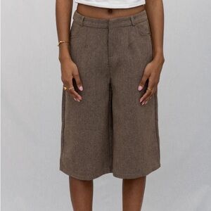 BEAULARÉS TAILORED TWILL SHORTS, BROWN